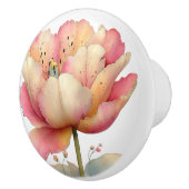 Frühlings-Pink-Gelbe Tulpe Keramikknauf (Rechts)