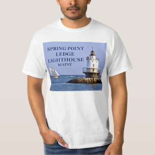 Frühlings-Punkt-Leisten-Leuchtturm, Maine-T - T-Shirt