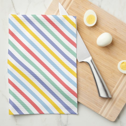 Frühlings-Regenbogen-Streifen-Muster-Tuch Handtuch (Viertel Falte)