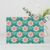 Frühlings-Retro-Blume Einladung (Stehend Vorderseite)