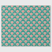Frühlings-Retro-Blume Geschenkpapier (Flach)