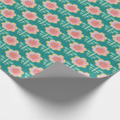 Frühlings-Retro-Blume Geschenkpapier (Ecke)