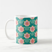 Frühlings-Retro-Blume Kaffeetasse (Links)