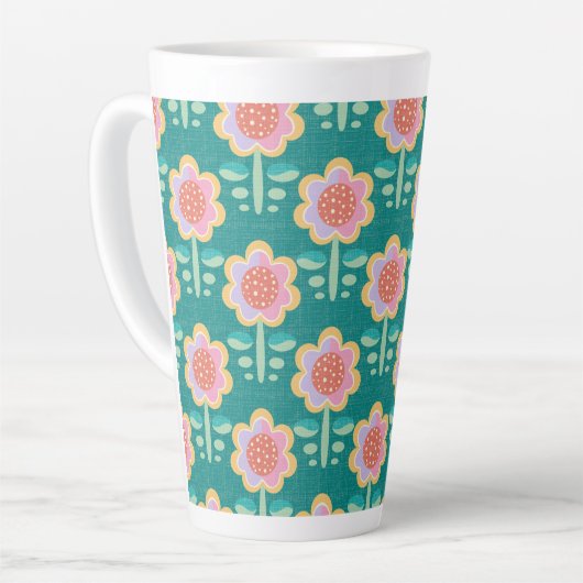 Frühlings-Retro-Blume Milchtasse (Linke Ecke)