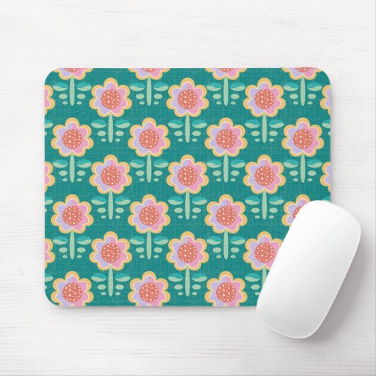 Frühlings-Retro-Blume Mousepad (Mit Mouse)