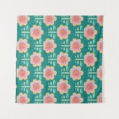 Frühlings-Retro-Blume Wandteppich (Vorderseite (Horizontal))