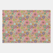 Frühlings-Retro-Blumenfarben Nahtloses Muster Geschenkpapier Set (Vorderseite 2)