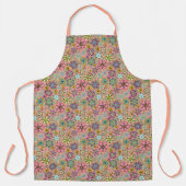 Frühlings-Retro-Blumenfarben Nahtloses Muster Schürze (Vorderseite)