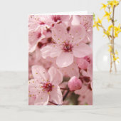 Frühlings-rosa Baum-Blumen-Blüten-Gruß-Karte Karte (Gelbe Blume)