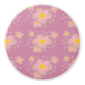 Frühlings-Rosa-Blume Keramikknauf (Vorderseite)