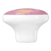 Frühlings-Rosa-Blume Keramikknauf (Seitenansicht)
