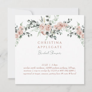 Frühlings-Rosa-Rosen Quadratisch Elegante Hochzeit