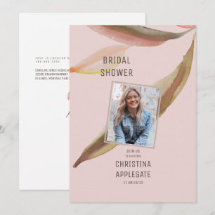 Frühlings-Rosafarbene Braut-Foto-Junggesellinnenab Einladung