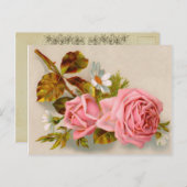Frühlings-Rose Vintag Postkarte (Vorne/Hinten)
