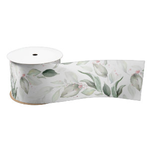 Frühlings-Roségold-Grünpflanzen-Blattwerk Elegante Satinband