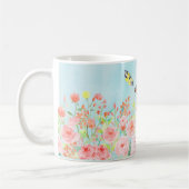 Frühlings-Rosen-Schmetterlinge Watercolor Kaffeetasse (Links)