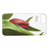 Frühlings-rotes Tulpe-Foto - Text-Schablone Case-Mate iPhone Hülle (Rückseite (Horizontal))