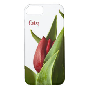 Frühlings-rotes Tulpe-Foto - Text-Schablone Case-Mate iPhone Hülle