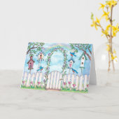 Frühlings-Rotkehlchen - Gruß-Karte Karte (Gelbe Blume)