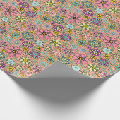 Frühlings-Saison Retro-Blumenfarben Nahtloses Must Geschenkpapier (Ecke)