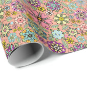 Frühlings-Saison Retro-Blumenfarben Nahtloses Must Geschenkpapier (Rolleneckpunkt)