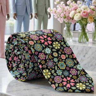 Frühlings-Saison Retro-Blumenfarben Nahtloses Must Krawatte