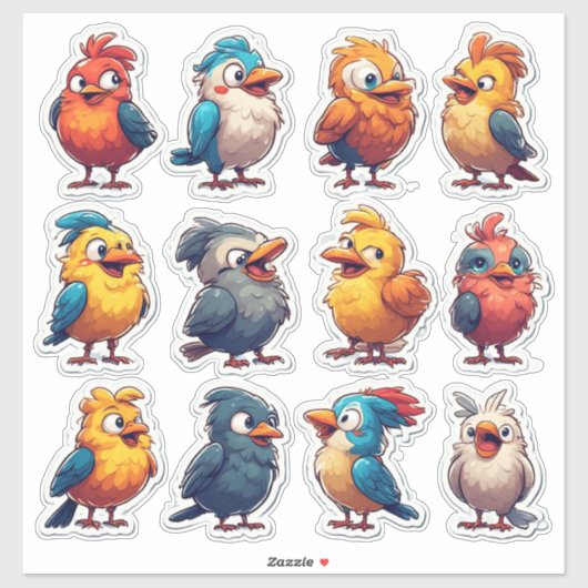 Frühlings-Sangvögel Dekoratives Sticker-Paket 🐦 Aufkleber (Blatt)