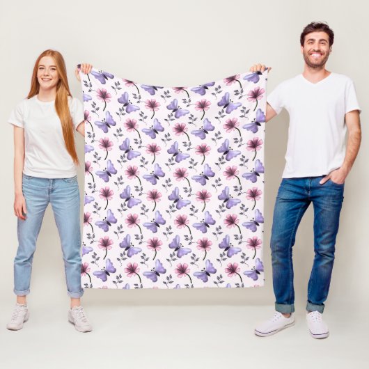 Frühlings-Schmetterling-Blumengeschenk   Fleecedecke (Beispiel)