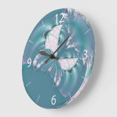 Frühlings Schmetterling Große Wanduhr (Winkel)