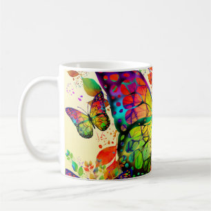 FRÜHLINGS SCHMETTERLINGE FARBENFROHE NATUR KAFFEETASSE