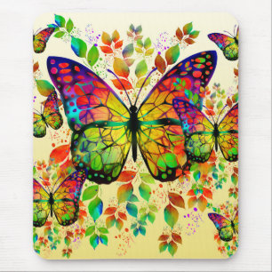 FRÜHLINGS SCHMETTERLINGE FARBENFROHE NATUR MOUSEPAD