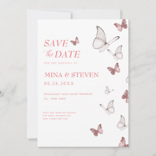 Frühlings-Schmetterlinge Foto-Hochzeit  Save The Date