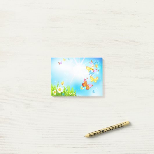 Frühlings-Schmetterlinge Post-it Klebezettel (Auf Schreibtisch)