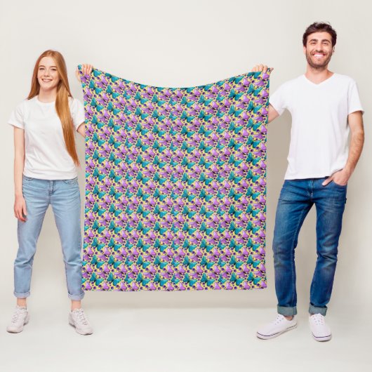 Frühlings-Schmetterlings-Blumen-Geschenk Sherpa-D Fleecedecke (Beispiel)