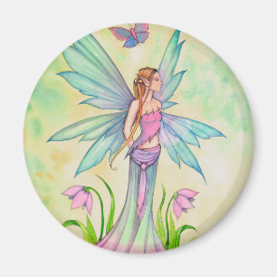 Frühlings-Schmetterlings-Fee Fantasy-Kunst Magnet