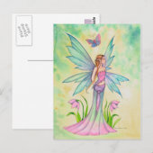 Frühlings-Schmetterlings-Fee Fantasy-Kunst Postkarte (Vorne/Hinten)