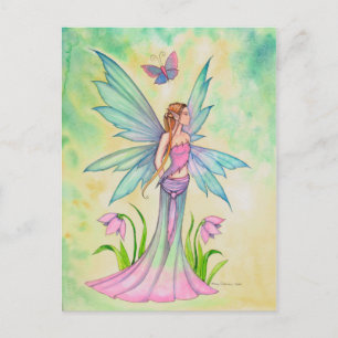 Frühlings-Schmetterlings-Fee Fantasy-Kunst Postkarte