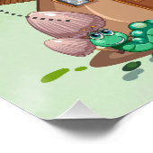 Frühlings-Schmetterlings-Wildblumenwiese Poster (Ecke)