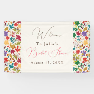 Frühlings-Senfgelb-lila-Blumen-Braut-Party Banner