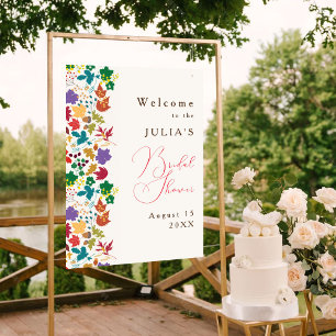 Frühlings-Senfgelb-lila-Blumen-Braut-Party Poster