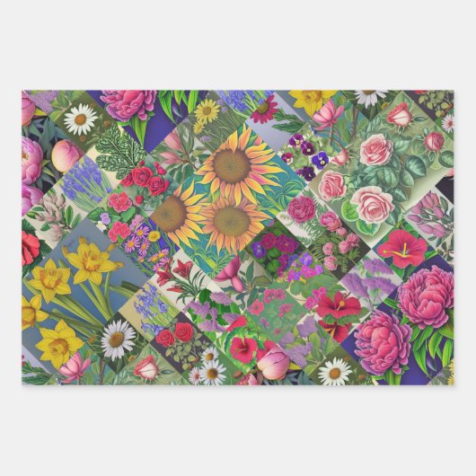 Frühlings-Set Floral, Positano und Fleuresse Geschenkpapier Set (Vorderseite)