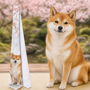 Frühlings-Shiba-Inu-Aquarell-Krawatte Krawatte