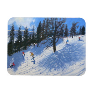 Frühlings-Skifahrer Verbier 2010 Magnet