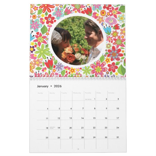 Frühlings-Sommer-Blumen, die Foto-Gast-Buch Kalender (Jan 2026)