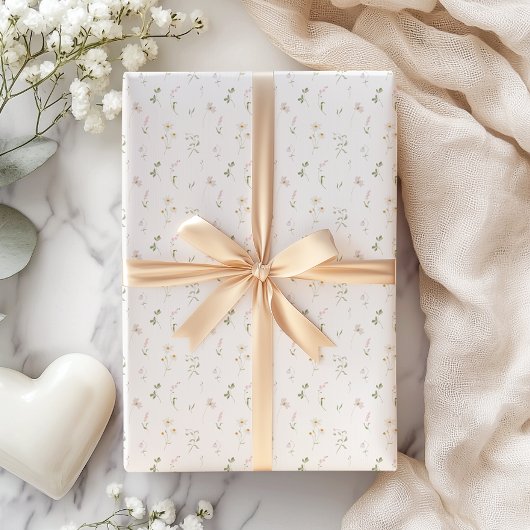 Frühlings-Sommer-Rosa-Wildblume Geschenkpapier
