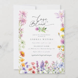 Frühlings-Sommer-Wildblume   Farbige Bridal Shower Einladung