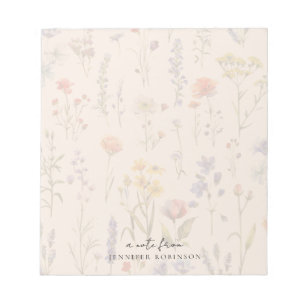 Frühlings-Sommer-Wildblumen Champagner Notizblock