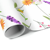 Frühlings Sommer Wildblumen Geschenkpapier (Rolleneckpunkt)