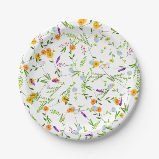 Frühlings Sommer Wildblumen Pappteller (Vorderseite)