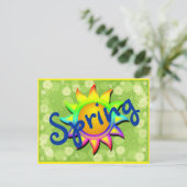 Frühlings-Sonne und Blumen Postkarte (Stehend Vorderseite)